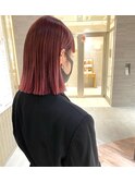 ＊韓国風ピンクヘア 切りっぱなしボブ  ケアブリーチ 天王寺