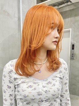 スー 渋谷(suu) オレンジベージュハイトーンカラーケアブリーチダブルカラー