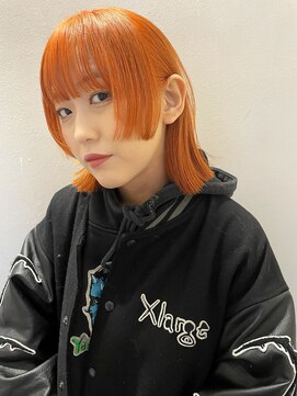 ソイ 下北沢(soi) 【orange】姫カット/ボブウルフ/オレンジカラー/ワイドバング