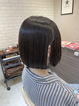 ヘアーサロンヴォイス 大野城店(Hair Salon Voice) 地毛風縮毛矯正、王道ボブ、暗めグレー