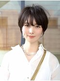大人ショート/ひし形シルエット/前髪あり/小顔/30代・40代