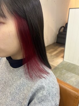 アジールヘア 北千住駅西口店(agir hair) イヤリングカラー　チェリーレッド【北千住】