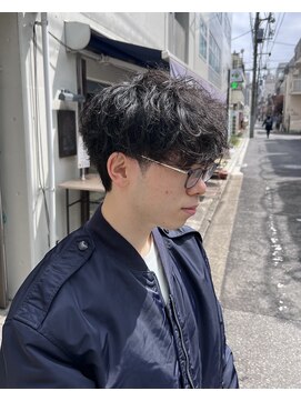 オムファミーユラグ(homme, famille raugh) 癖を活かしたマッシュ