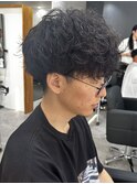 メンズマッシュパーマニュアンスパーマスパイラルパーマ刈り上げ