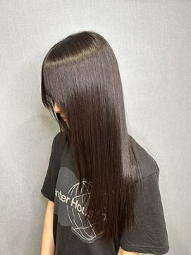 スカイ(SKY) 髪質改善縮毛矯正韓国風レイヤーカットダブルカラーベージュ