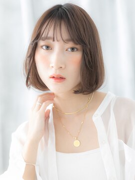 ドクターズサロン LAB 小山店 シースルーバングミルクティーアッシュミディアムp小山20代30代