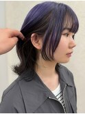 Goofy銀座/逆インナーカラー/ブルーバイオレット/ステップカット