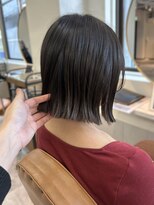 カノエ 福岡香椎店(canoe)&nbsp;外ハネボブ　切りっぱなしボブ　ダークカラー　艶トリートメント