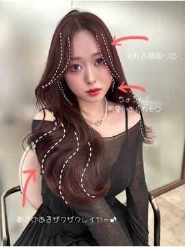 ボタン ハカタ(VOTAN hakata) チェリーレッド/レイヤーカット／髪質改善