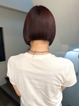 シーン(SCEN) ミニボブ/切りっぱなし/暖色/ブリーチなし/前髪カット/髪質改善