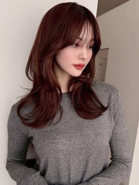 小顔/ハイレイヤーウルフ/レイヤーカット/ココアベージュ/s55
