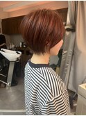 『オレンジブラウン×骨格補正ショート』