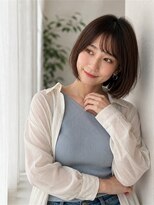 アウ(awe.) 梅田|柔らかブラウンのナチュラルボブ