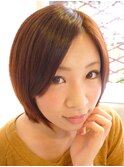 ベージュカラーツヤ髪ボブ◎20代30代40代50代