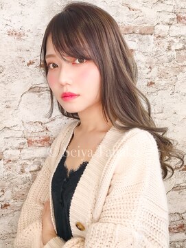 エル(elle) 小顔シースルーバング毛先パーマ×イルミナカラーことりベージュ