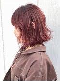 ピンクバイオレットボブ_外ハネボブアッシュブラウン_ba262962