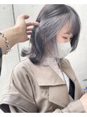 【堀惠洋平】インナーカラー  イヤリングカラー  シルバーグレー