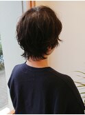 外ハネ無造作パーマ