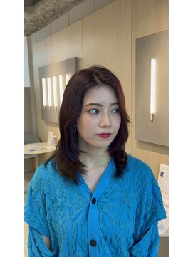 シダ(sida SAIIN) 10代20代30代チェリーレッド簡単スタイリングミディアムレイヤー