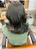 アッシュ/グレージュ/オリーブベージュ/くびれヘア