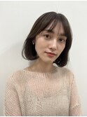 タンバルモリパーマ韓国ボブタッセルグレーベージュ前髪パーマ