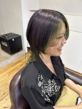 ルッツ(Lutz. hair design) 7/16 purple×lime green