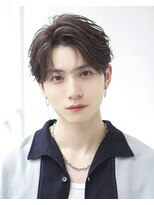 オーシャントーキョー 渋谷神南(OCEAN TOKYO) 韓国ヘアカルマパーマカルマバングセンターパート黒髪ウルフ