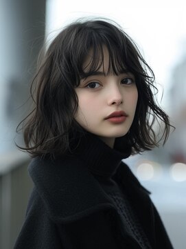 レヴ 草加店(LEV.) オリーブベージュレイヤーカット ウェットヘア