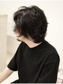 〇メンズミディアムウルフニュアンススパイラルパーマ