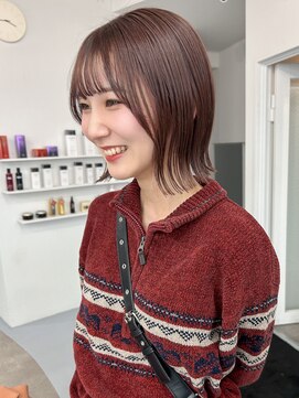 カシェル トウキョウ(Cashel Tokyo) 秋カラー ボブ 暖色ブラウン 外ハネボブ 顔まわりカット