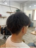 ツーブロックショート×ソフトツイストパーマ