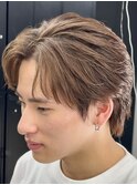 フェザーショートパーマセンターパート