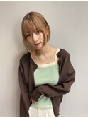 シルキーベージュ×グレージュカラー【髪質改善/縮毛矯正】
