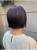 切りっぱなしコンパクトボブ/くすみパープル