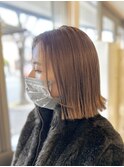 まろみベージュ×ワンレングスボブ