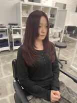 リアン バイ キートス(Lien by kiitos)&nbsp;顔まわり/ザクザクレイヤー/トレンド/春カラー/チェリーレッド