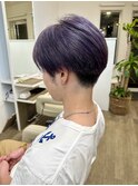 ツーブロックマッシュ パープル