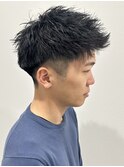 メンズアップバングショートジェットモヒカン刈り上げ