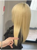 抜きっぱなしブリーチカラーダブルカラーホワイトブロンド横浜駅