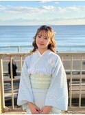 爽やか　ハーフツイン　着物　ヘアセット　大阪