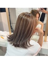 ブレンド 渋谷(BLend)&nbsp;ホワイトグレージュミニウルフデジタルパーマチェリーブラウン