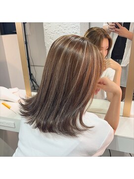 ブレンド 渋谷(BLend) ホワイトグレージュミニウルフデジタルパーマチェリーブラウン