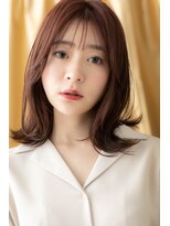 モッズヘア 越谷(mod's hair) ミルクティーピンク横顔美人外ハネボブウルフZ越谷20代30代40代