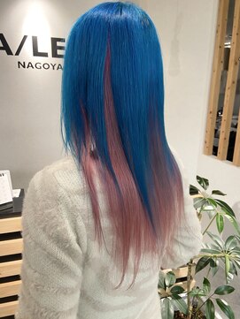 アイリー 名古屋(A/LEE) セクションカラー×ピンクブルー