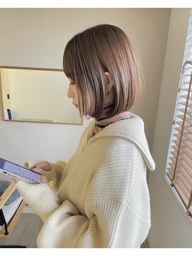 リノショアーズ ショウナン 辻堂店(RinoShores SHONAN) うるツヤ丸みボブローズベージュ小顔補正立体カット
