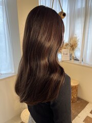 ダークブラウン/韓国/髪質改善/学割U24/前髪カット/ダブルカラー