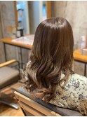 髪質改善ケア×艶髪ウェーブ#4 Wカラー/ハイライト/ゆるふわ