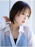 フェイスレイヤーハッシュカット顎ラインボブぱっつんボブ