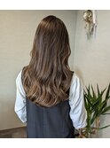 ロングヘア、ハイライトカラー