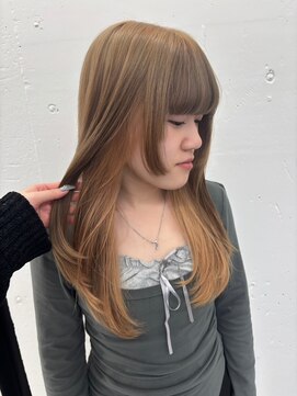 ジルスタジオ(JILL STUDIO) 姫カットレイヤー×ベージュ×インナーカラー